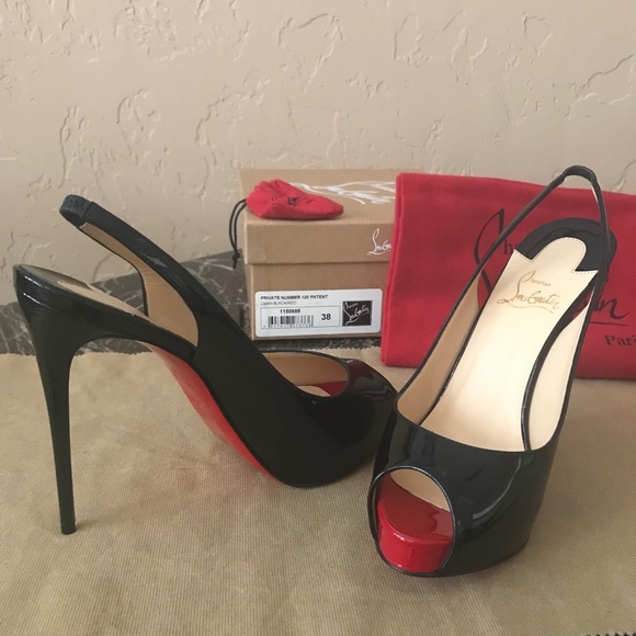 ❤️NEW Christian Louboutin No Prive Slingback Black EU38 - Picture 2 of 14